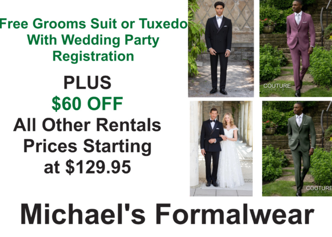 MIchaels Bridal and Wedding Tuxedo Coupons